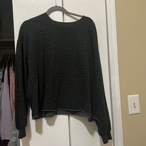 black cheetah print crewneck from Gap